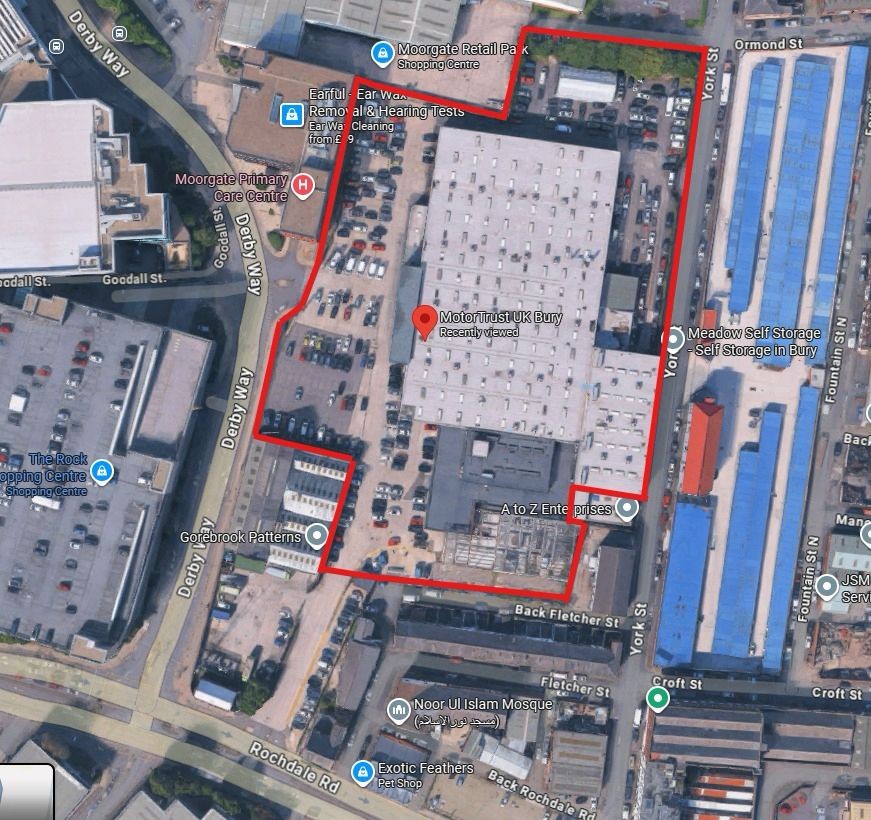 Retail Property in Bury Town centre, The Car Depot To Let, Derby Way, Bury, Greater Manchester, BL9 - POA